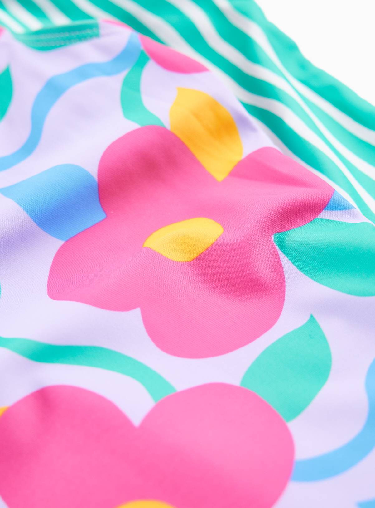 Retro Floral Stripe Swimsuit 2 Pack 7-8 years - Image 2